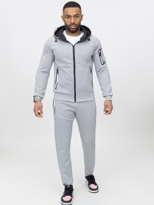 Essential light gray cotton tracksuit