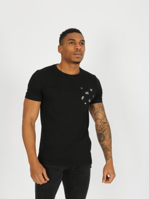 Black with logo Essential Cotton T-shirt