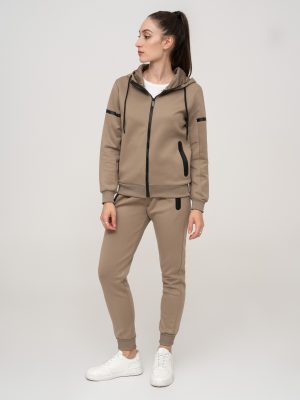 Chocolate essential sports cotton fleece tracksuit