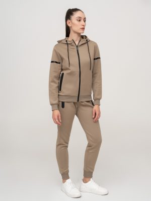 Chocolate essential sports cotton fleece tracksuit